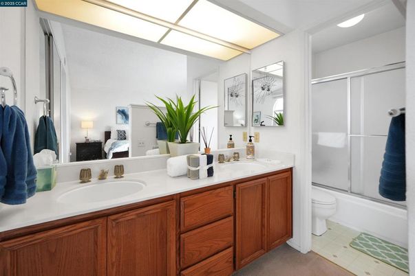Bathroom, Dual Sink Vanities, Glass Shower, Interior