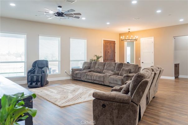 Chandelier, Interior, Living room, Pendant Lights, Recessed Lighting, Wood Texture Flooring