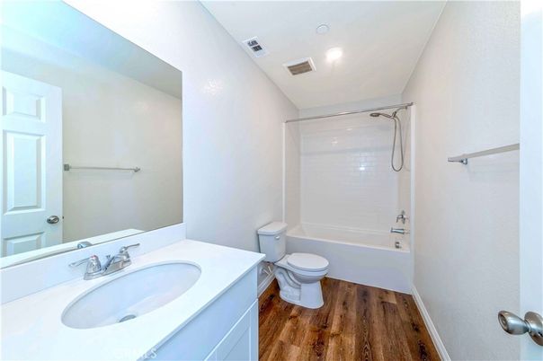 Bathroom, Interior, Recessed Lighting, Wood Texture Flooring