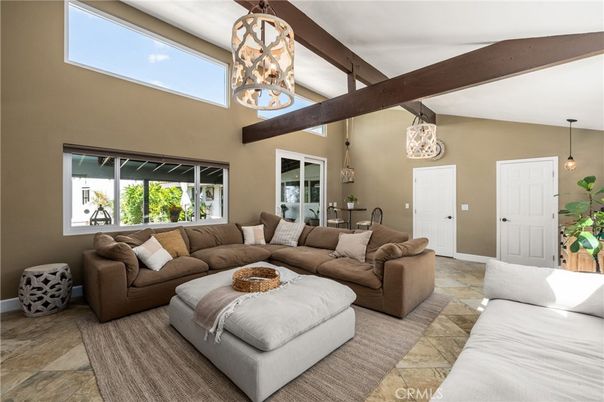 Interior, Living room, Pendant Lights, Wooden Beams