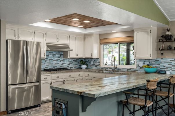 Interior, Kitchen, Recessed Lighting, Stainless Steel Appliances, Wooden Ceilings
