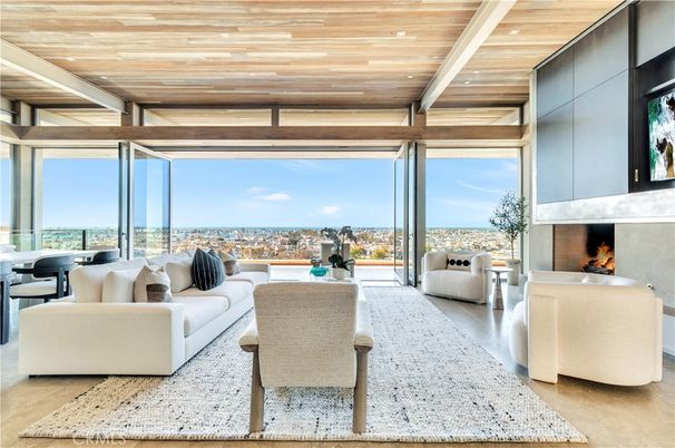 Fireplace, Interior, Living room, Recessed Lighting, Wooden Ceilings, Wood Texture Flooring