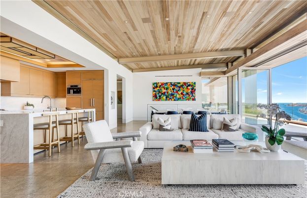 Interior, Kitchen, Living room, Water, Wooden Ceilings