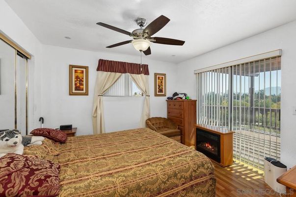 Bedroom, Fireplace, Interior, Wood Texture Flooring