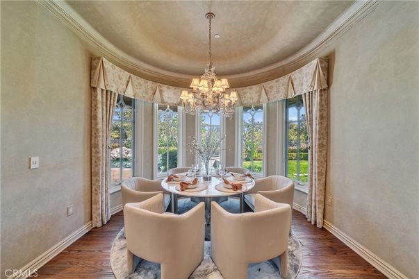 Chandelier, Dining room, Interior, Wood Texture Flooring
