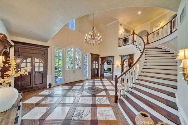 Chandelier, Interior, Marble, Recessed Lighting