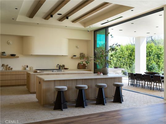 Interior, Kitchen, Recessed Lighting, Wooden Beams, Wood Texture Flooring