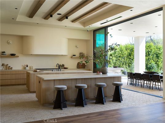 Interior, Kitchen, Recessed Lighting, Wooden Beams, Wood Texture Flooring