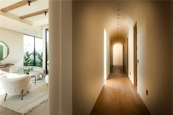 Interior, Recessed Lighting, Wooden Beams, Wood Texture Flooring
