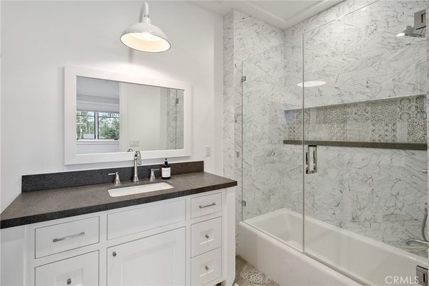 Bathroom, Glass Shower, Interior, Marble Walls