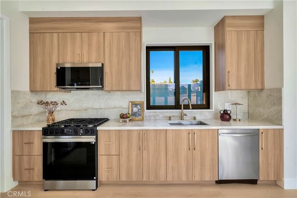 Interior, Kitchen, Stainless Steel Appliances, Wood Texture Flooring