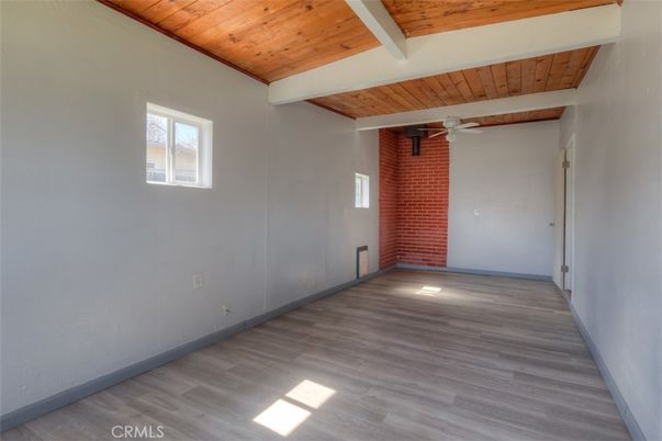 Empty room, Interior, Stone Walls, Wooden Beams, Wooden Ceilings, Wood Texture Flooring