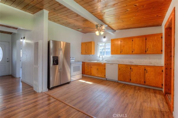 Interior, Kitchen, Stainless Steel Appliances, Wooden Ceilings, Wood Texture Flooring