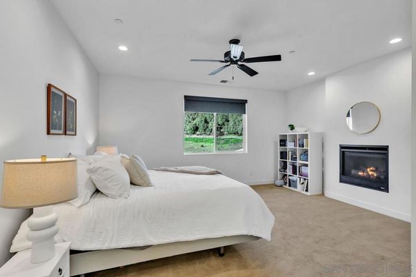 Bedroom, Fireplace, Interior, Recessed Lighting