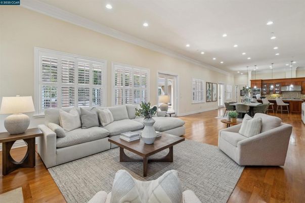 Dining room, Interior, Kitchen, Living room, Pendant Lights, Recessed Lighting, Wood Texture Flooring