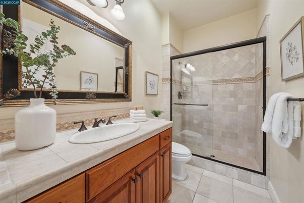 Bathroom, Glass Shower, Interior, Tile Countertops