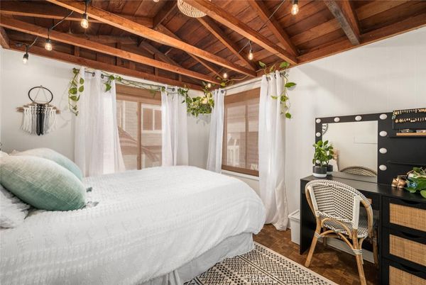 Bedroom, Interior, Wooden Beams, Wooden Ceilings, Wood Texture Flooring