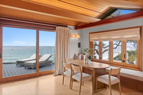 Dining room, Interior, Water, Wooden Beams, Wooden Ceilings, Wood Texture Flooring