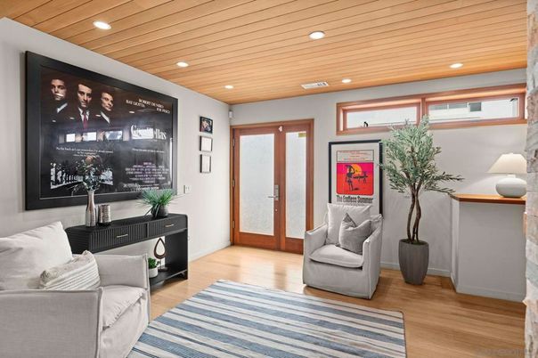 Interior, Living room, Recessed Lighting, Wooden Ceilings, Wood Texture Flooring