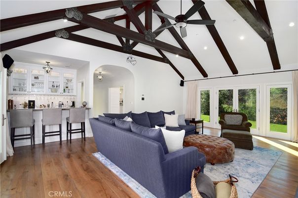 Interior, Kitchen, Living room, Recessed Lighting, Wooden Beams, Wood Texture Flooring