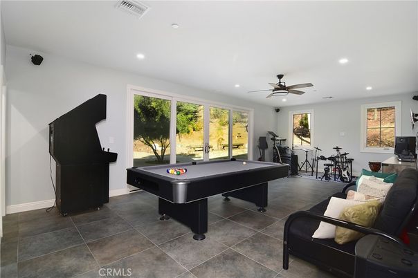 Billiard Table, Game Room, Interior, Recessed Lighting