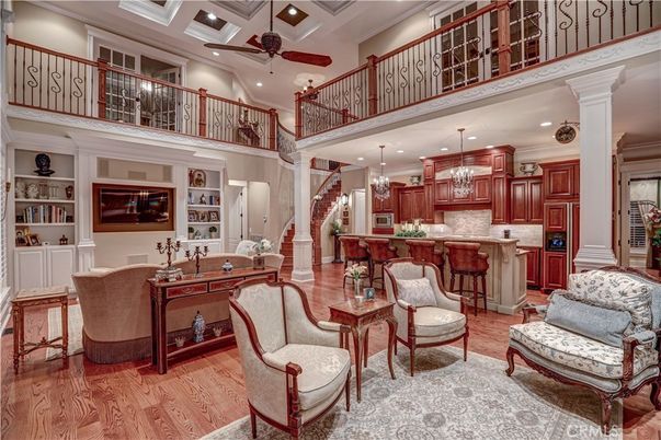 Chandelier, Interior, Kitchen, Pendant Lights, Recessed Lighting, Wood Texture Flooring