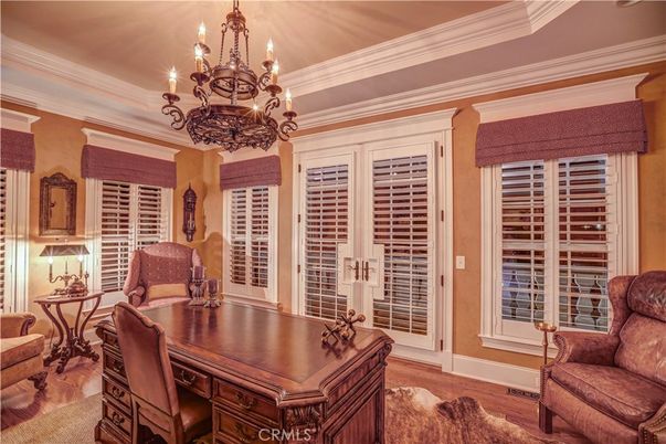 Chandelier, Home Office, Interior, Wood Texture Flooring