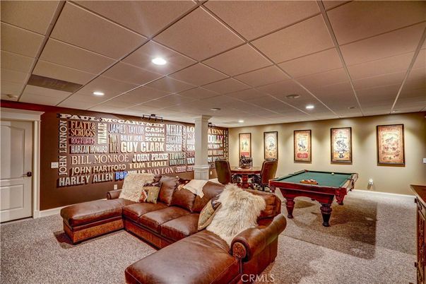 Billiard Table, Game Room, Interior, Recessed Lighting