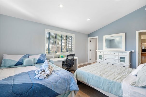 Bedroom, Home Office, Interior, Recessed Lighting, Wood Texture Flooring