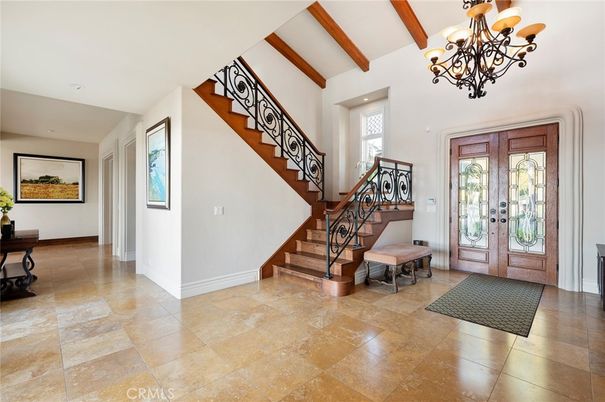 Chandelier, Interior, Recessed Lighting, Wooden Beams
