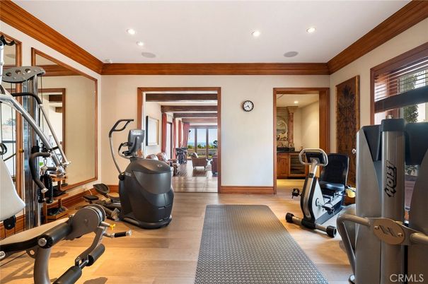Fitness Equipment, Interior, Recessed Lighting, Wood Texture Flooring