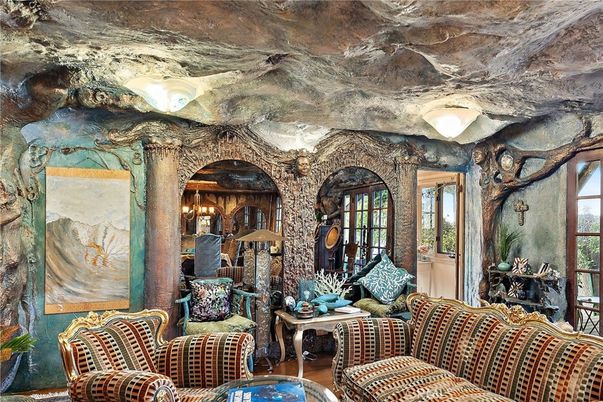 Interior, Living room, Stone Walls