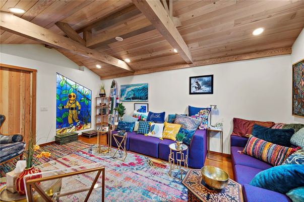 Interior, Living room, Recessed Lighting, Wooden Beams, Wooden Ceilings, Wood Texture Flooring