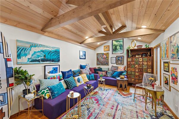 Interior, Living room, Recessed Lighting, Wooden Beams, Wooden Ceilings, Wood Texture Flooring