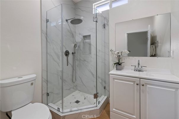 Bathroom, Glass Shower, Interior, Marble Walls