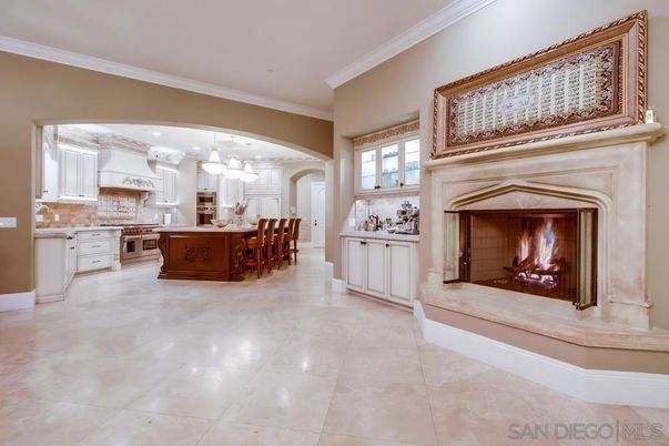 Fireplace, Interior, Kitchen, Pendant Lights, Recessed Lighting