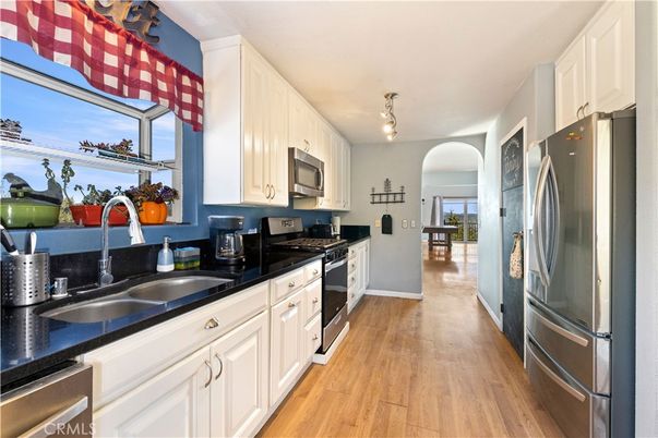 Interior, Kitchen, Stainless Steel Appliances, Wood Texture Flooring