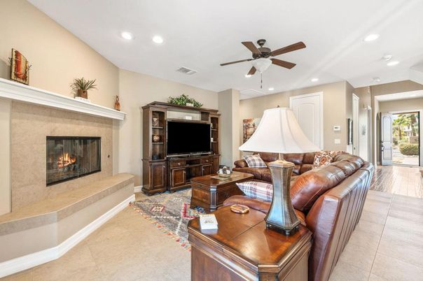 Fireplace, Interior, Living room, Recessed Lighting