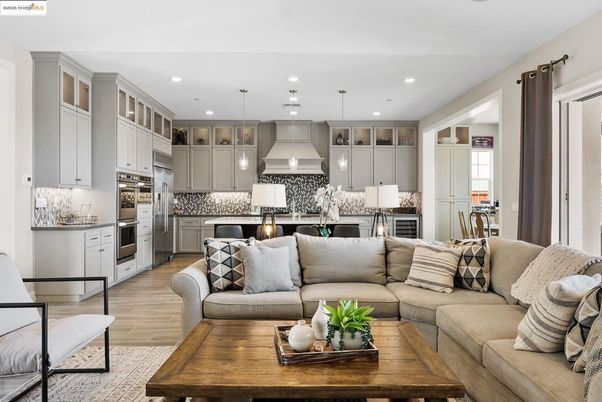 Interior, Kitchen, Living room, Pendant Lights, Recessed Lighting, Stainless Steel Appliances, Wood Texture Flooring