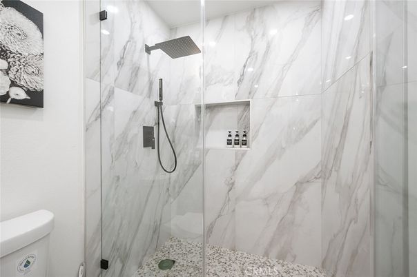 Bathroom, Glass Shower, Interior, Marble Walls