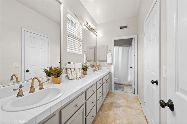 Bathroom, Dual Sink Vanities, Interior, Tile Countertops