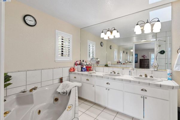 Bathroom, Dual Sink Vanities, Interior, Tile Countertops