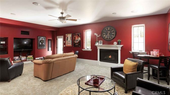 Fireplace, Interior, Living room, Recessed Lighting