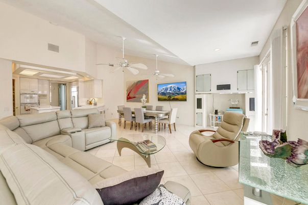 Dining room, Interior, Kitchen, Living room, Recessed Lighting