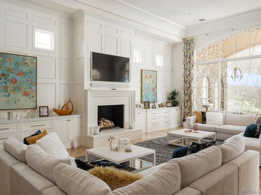 Fireplace, Interior, Living room, Recessed Lighting