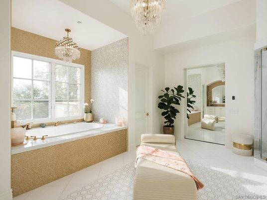 Bathroom, Chandelier, Interior