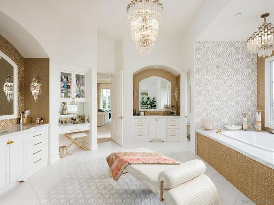 Bathroom, Chandelier, Interior
