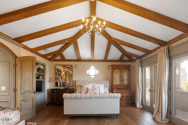 Chandelier, Interior, Wooden Beams, Wood Texture Flooring
