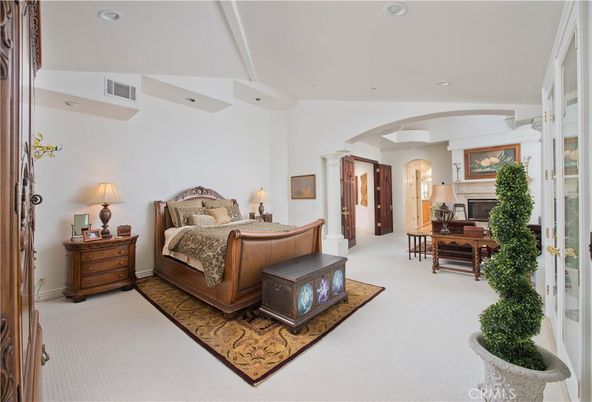 Bedroom, Fireplace, Interior, Piano, Recessed Lighting
