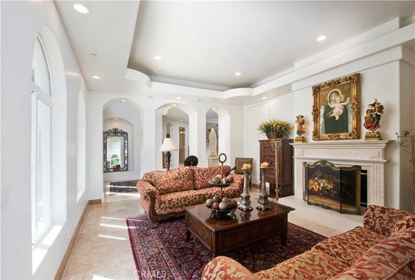 Fireplace, Interior, Living room, Recessed Lighting